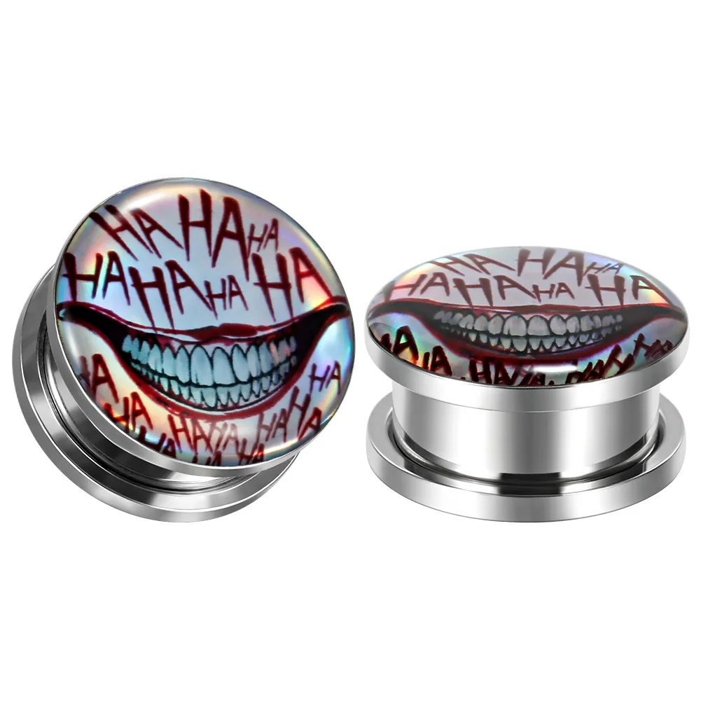 Kubooz-ステンレス鋼のカスタムイヤーゲージプラグ,ピアストンネル,ボディジュエリー,ペアで販売,6mm〜25mm,ギフト