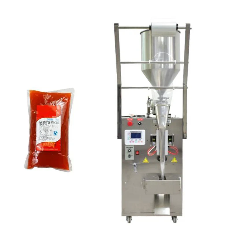 

High Efficiency Jam Peanut Filler Packer Butter Kerchup Ketchup Chili Sauce Tomato Paste Sachet Packing Machine