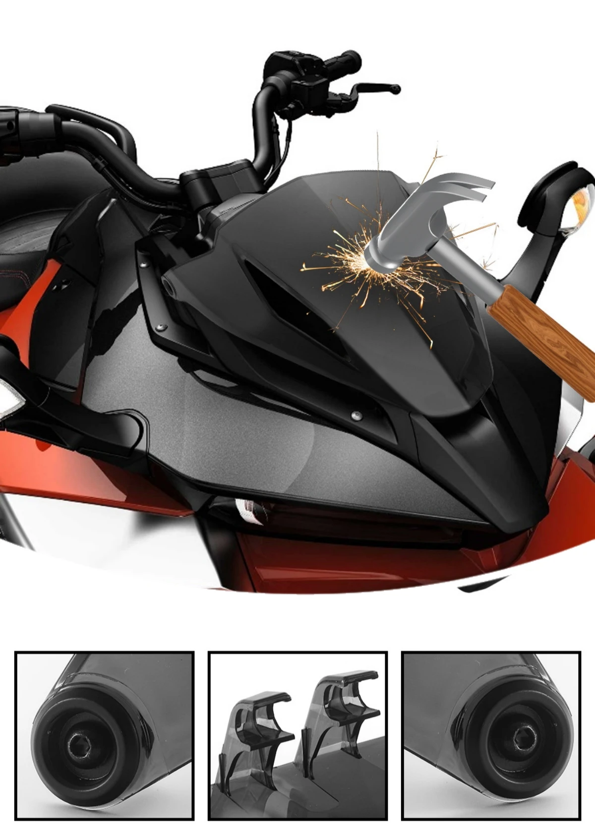 Smoked Instrument Spoiler Instrument Shield For Bombardier Spyder F3 F3-S 2015-2024