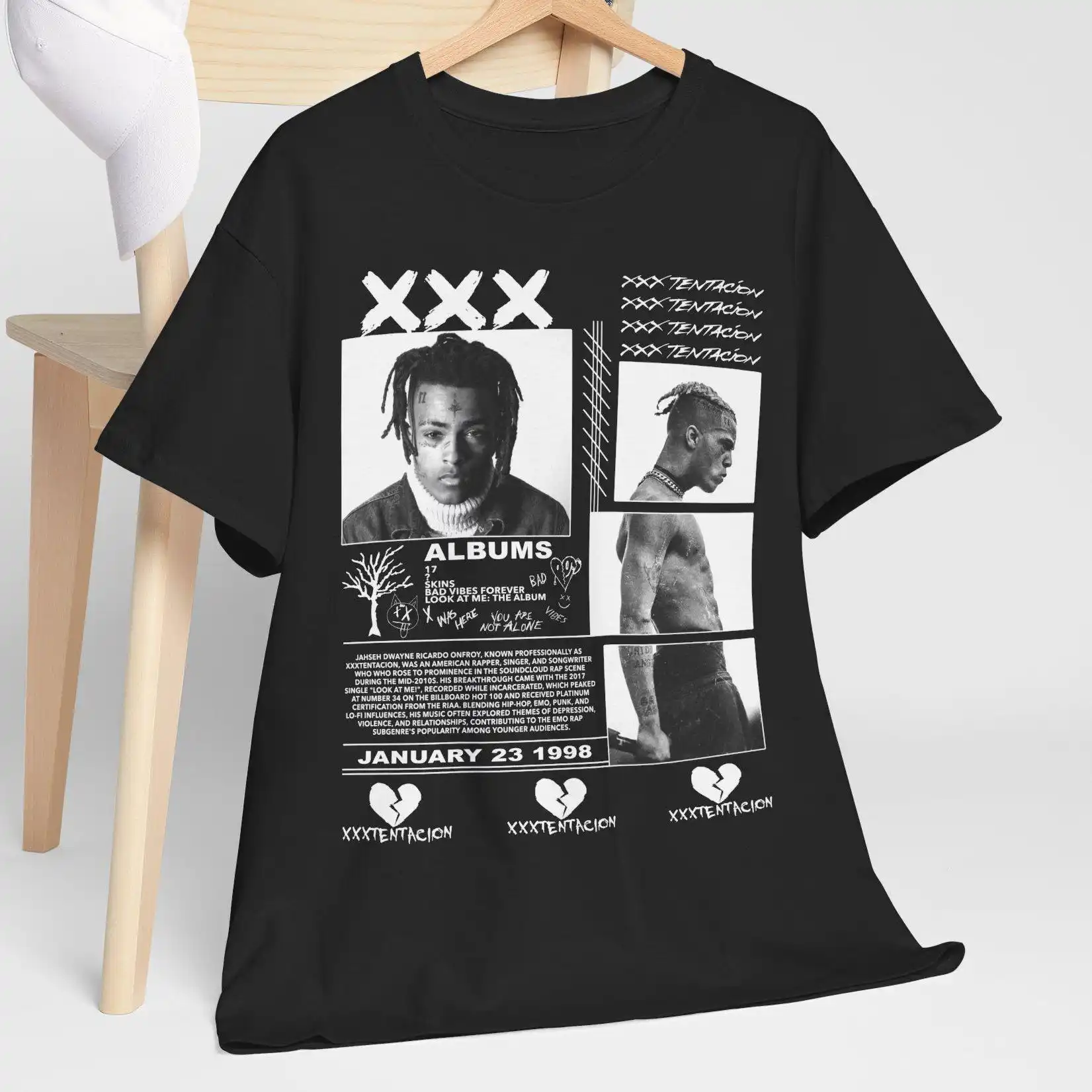 XXXTentacion Fan T-Shirt: Rapper Merch, Unisex Baumwoll-T-Shirt – Detail 5