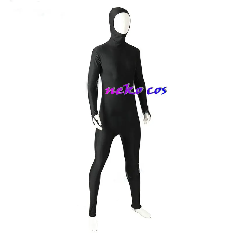 All In One-Overall Bodysuit  Full Body fully wrapped Four sided elastic Spandex  black customized size Cosplay Costume