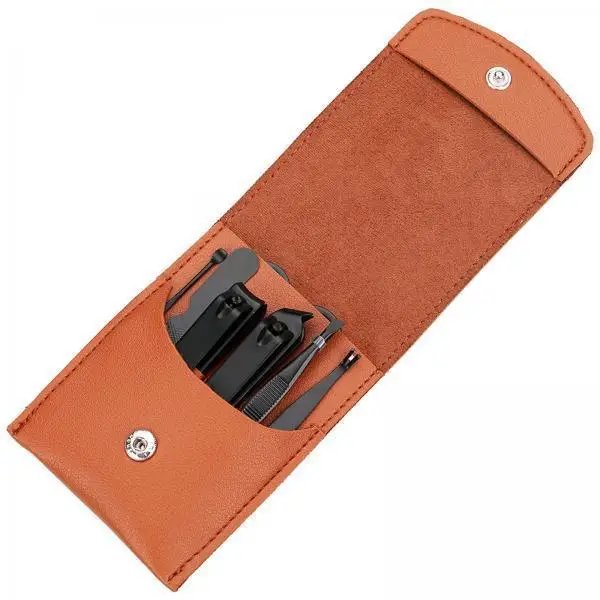 Nail Clippers Set with PU Leather Case Stainless Steel Manicure Cutters Grooming Tools for Women Men Travel