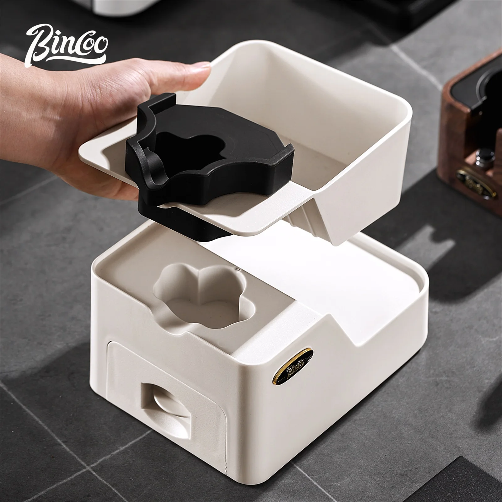 

BINCOO Multifunctional Coffee Grounds Box Espresso Machine Powder Residue Storage Box Coffee Knocking Residue Bin Barista Tools
