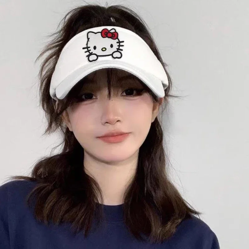 New Hellokitty Empty Top Baseball Cap Cute School Style Hat Cartoon Anime Headgear Dopamine Decoration Girlish Heart Accessories