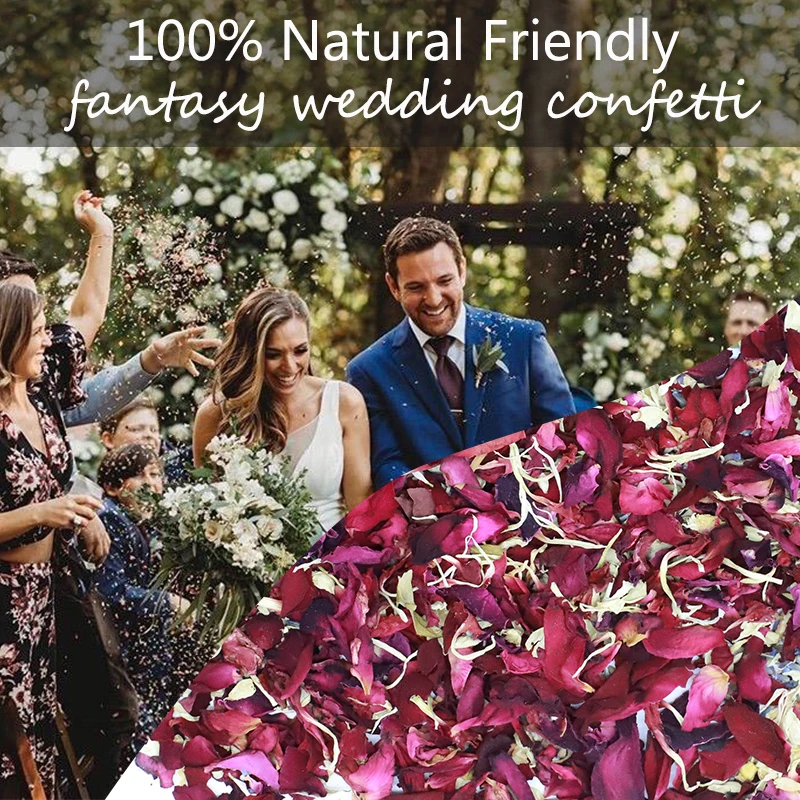 Natural Dried Flower 20/30/50Pcs Rose Petals Confetti Weddings Party DIY Decoration Biodegradable Relaxing Spa Bath Suppliy Gift