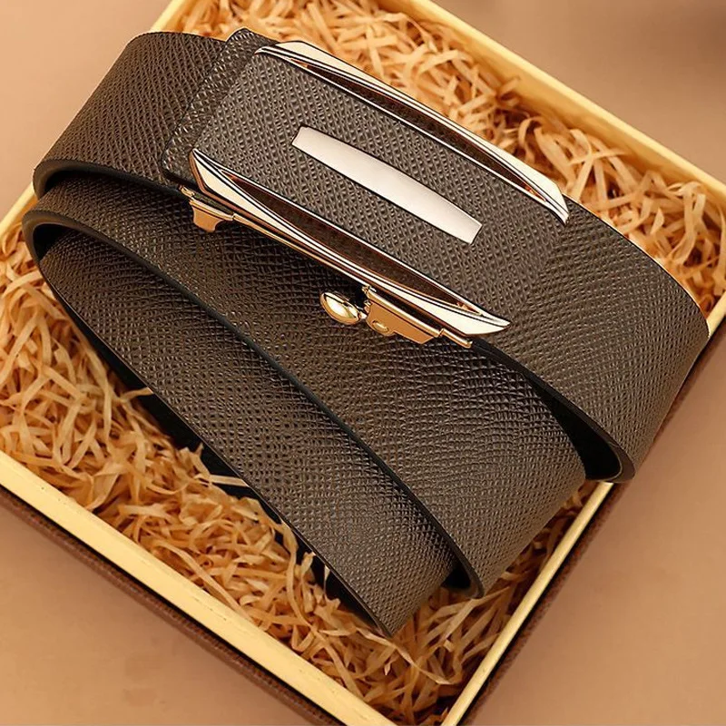 

High quality Fashion New product Belt men's toothless automatic buckle Casual men belt men's business fashion Belt 120 width 3.4