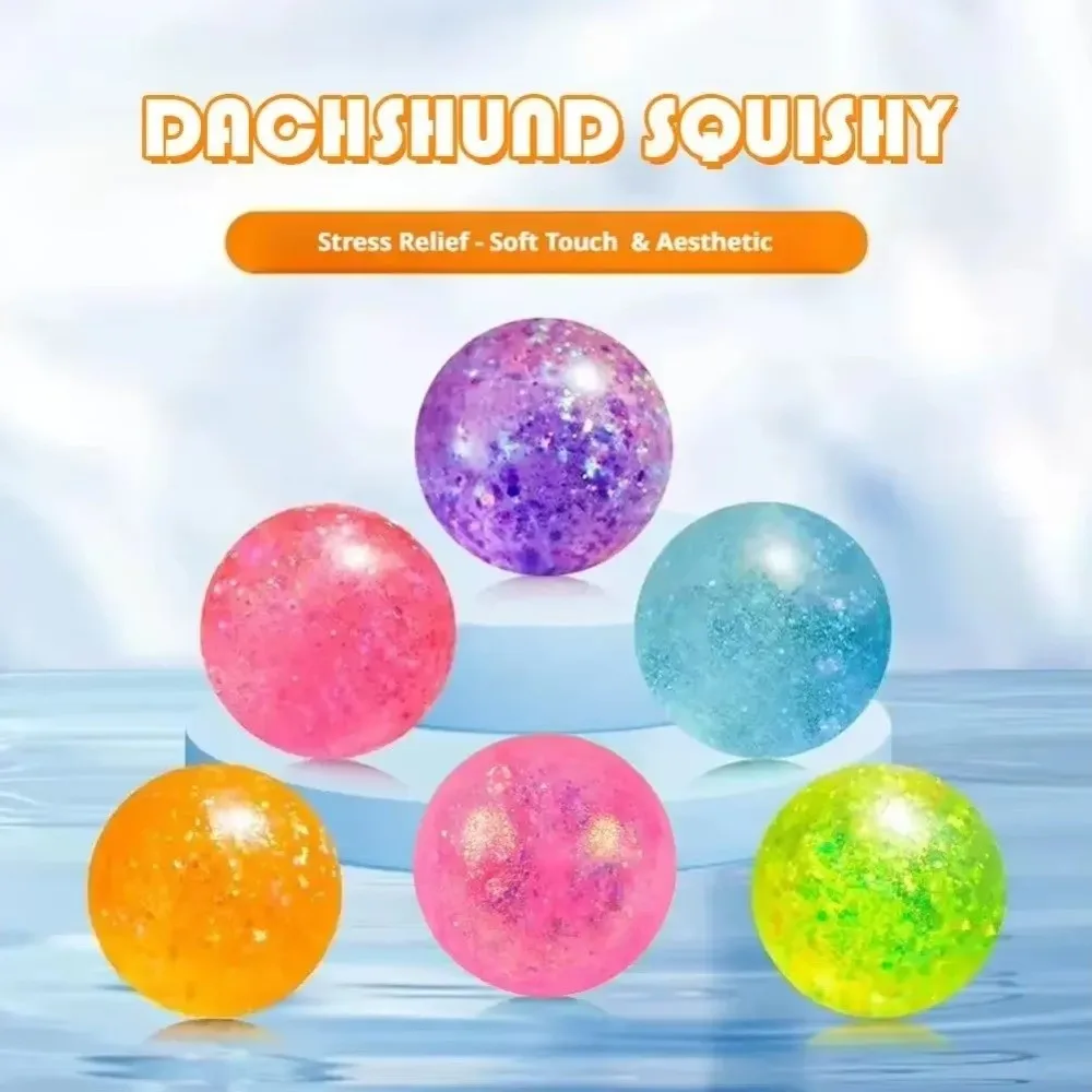 Pinch Glitter Fidget Squishy Round Slow Rebound Maltose Squishy Ball Soft Pinch Music Squeezable