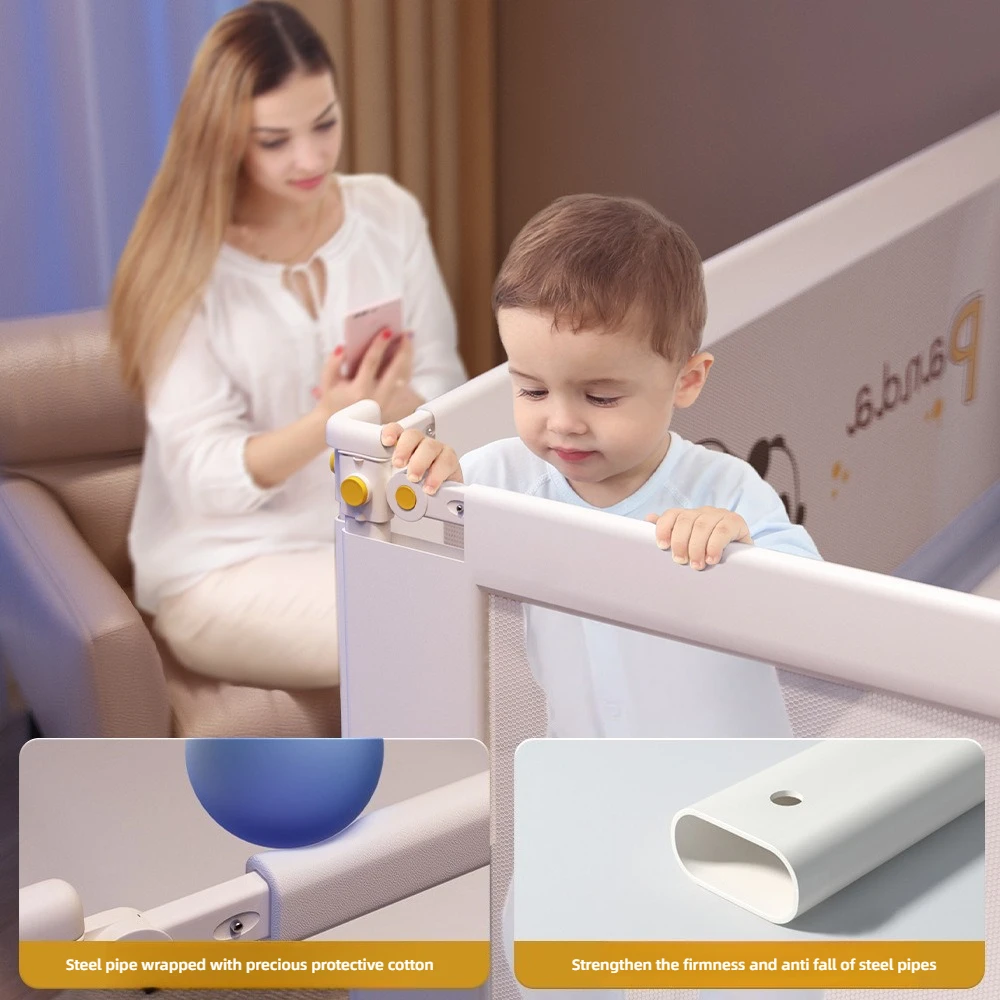 Baby Bed Rail Guard Anti-Fall Bed Guardrail for Kids No Gap Design Baby  Bed Fence Adjustable Toddler Beds Safety Rail