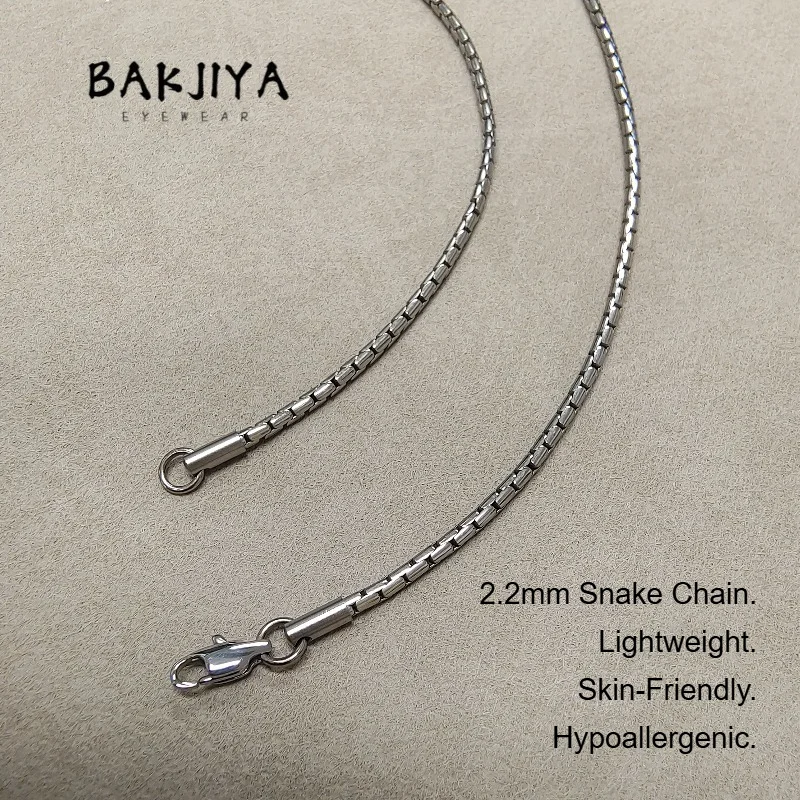 2.2mm All Titanium Snake Chain Men Women Necklace Fine Chain, Lightweight Skin Friendly Hypoallergenic Versatile Titanium Chain
