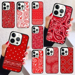 Red Bandana Paisley cover For iPhone 15 16 13 12 11 14 Pro Max Mini Max SE 2020 7 8 6S Plus Phone Case