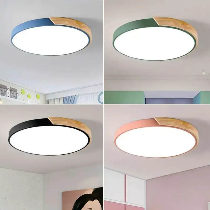 Lámpara de techo LED moderna para dormitorio, sala de Estar, comedor, pasillo, Macaron, decoración del hogar, accesorio de iluminación Interior, brillo