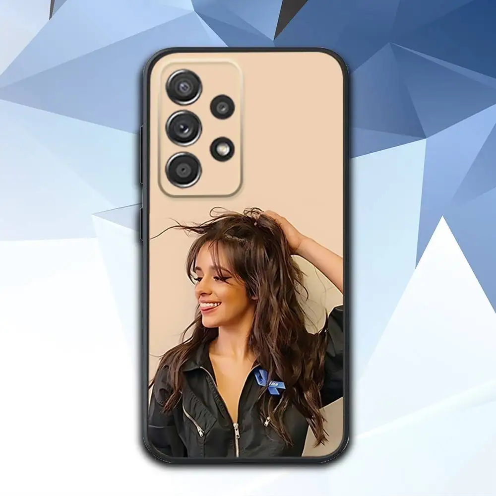 حافظة هاتف C-Camila Singer C-Cabello لهاتف سامسونج S 25,24,23,22,30,21,10,9,Ultra,Plus,Lite,FE,4,5G حافظة سوداء ناعمة