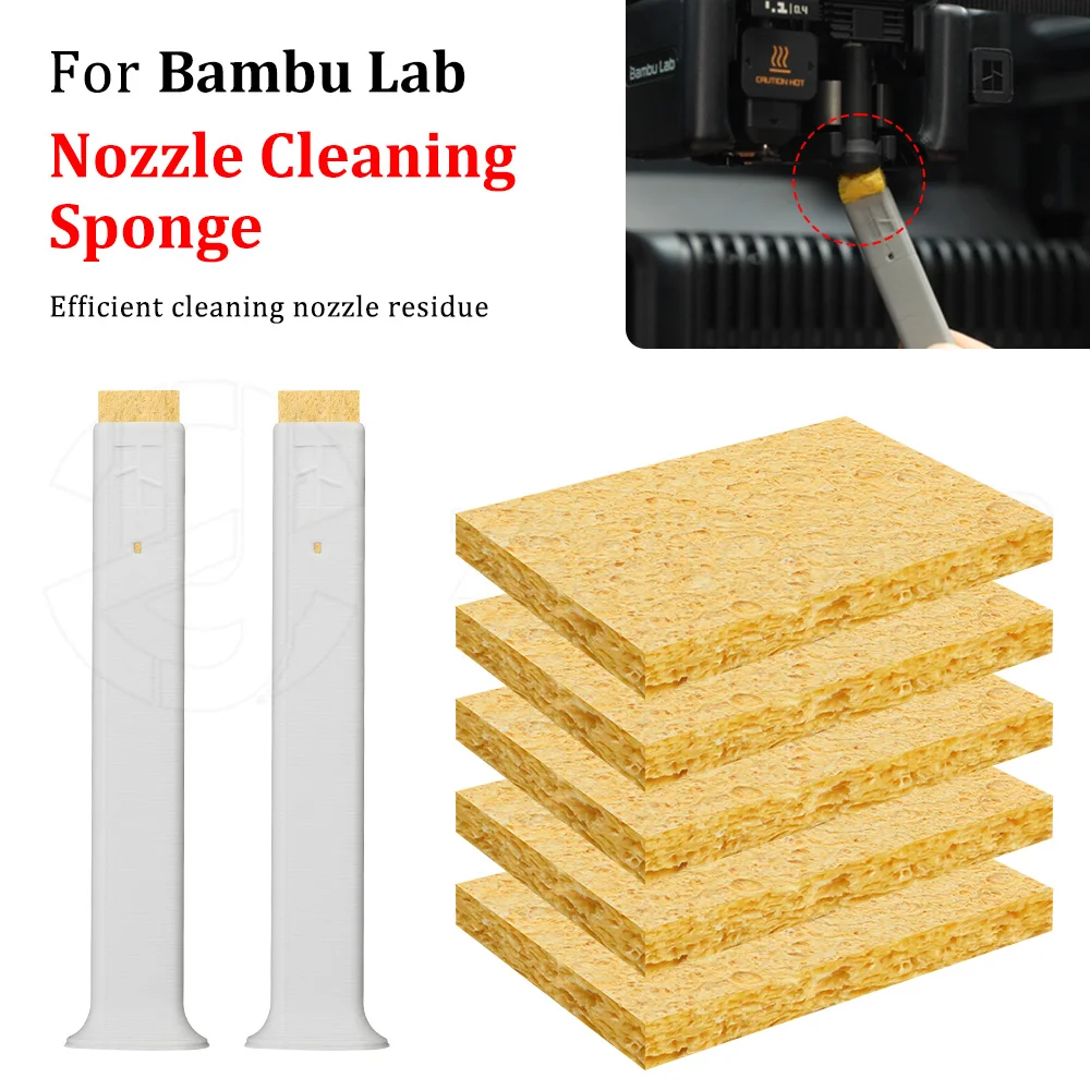

Набор из 5 термостойких губок для чистки сопел 3D-принтеров Bambu Lab всех серий, инструмент для очистки хотэнда, запчасти