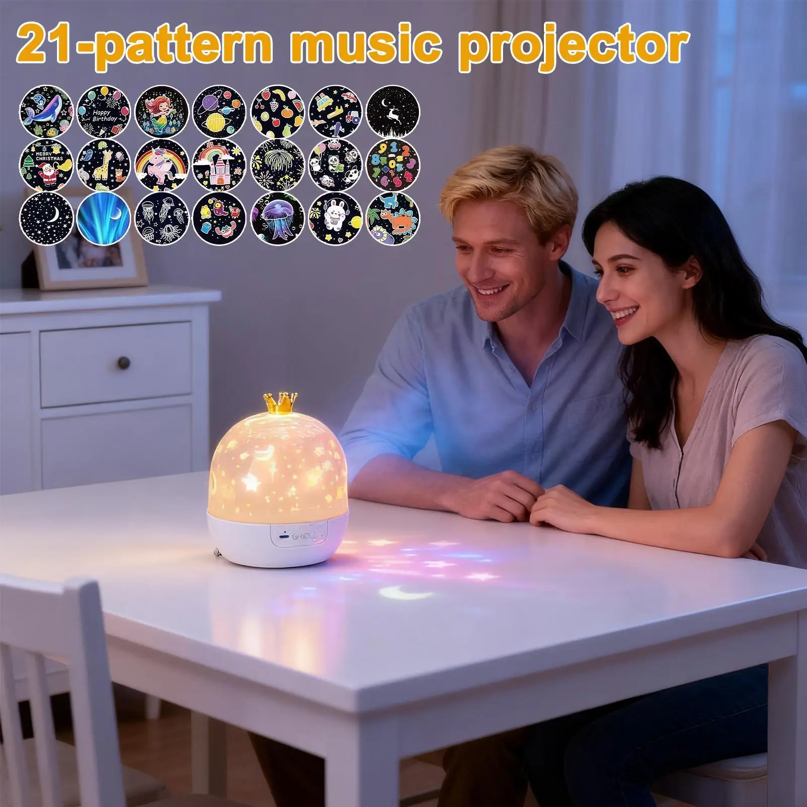 Projecteur d'étoiles pour enfants, lampe Portable avec musique, projecteur de plafond rotatif à 360 degrés pour chambre d'enfant, sommeil mural, sommeil au coucher