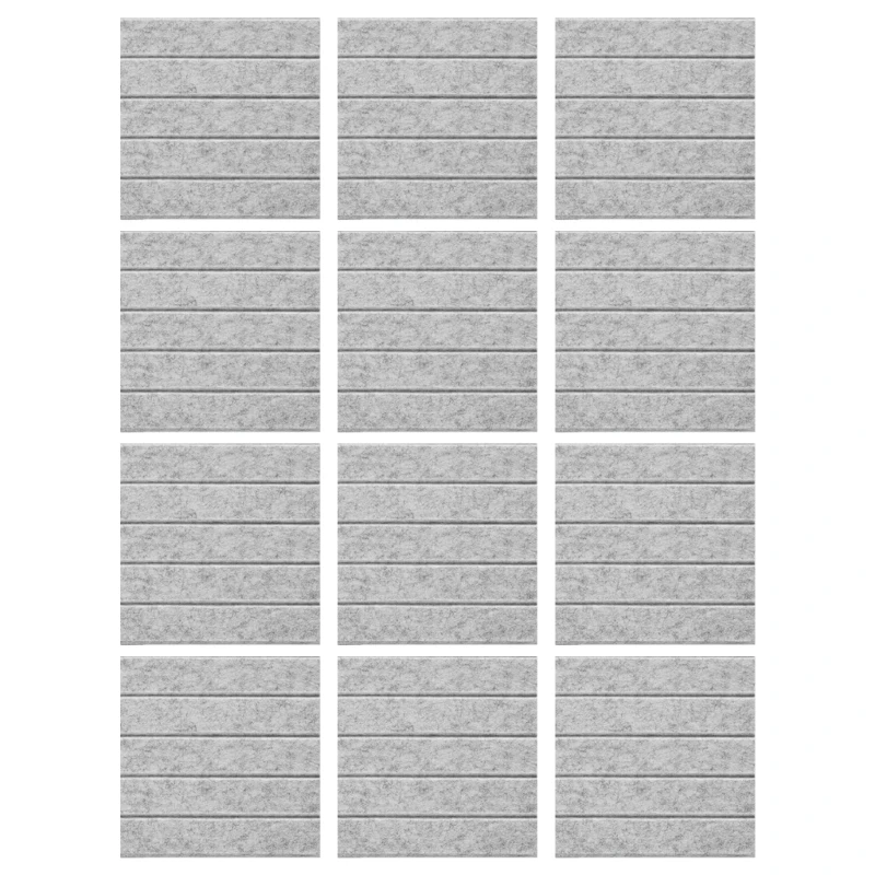 Pacote 12 painéis espuma à prova som, telhas acústicas autoadesivas parede poliéster, envio direto