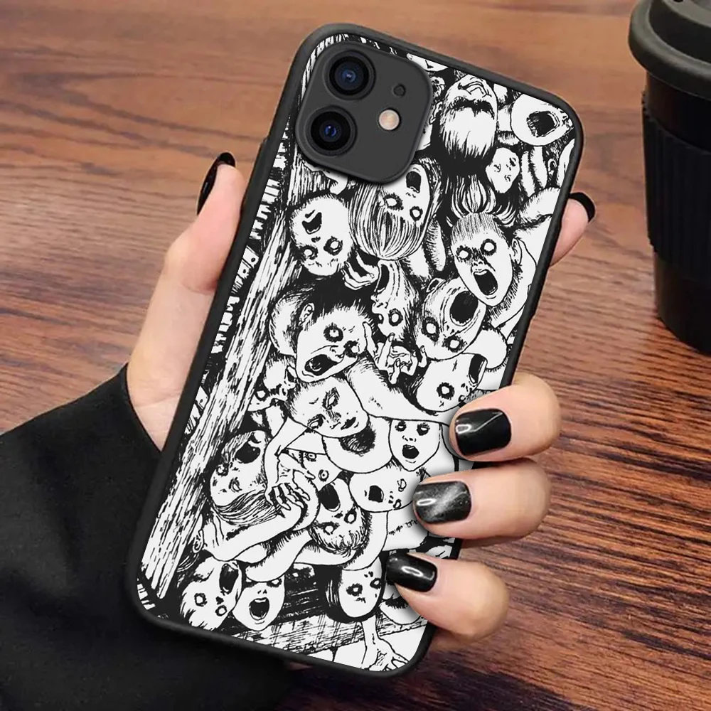 Junji Ito horror Hot comics Phone Case For iPhone 15 14 13 12 11 Pro Max X XR XSMax 7 8 Plus Matte Transparent Back Cover