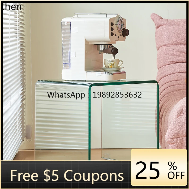 

WW living room glass sofa side square small coffee table bedside table
