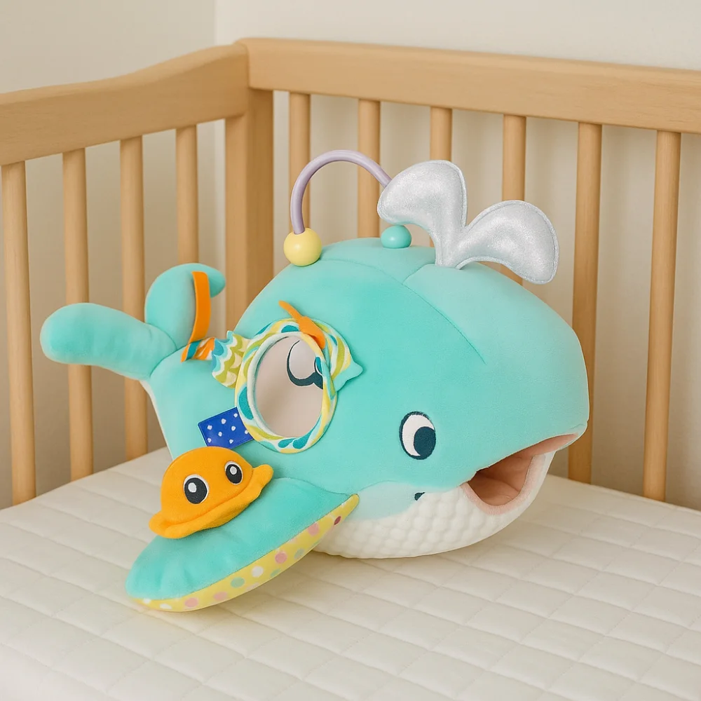 PP Cotton Fishing Game Plush Toys Interactive Fluffy Baby Fish Rattle Toys Collection Cartoon Soft Animal Stuffed Doll