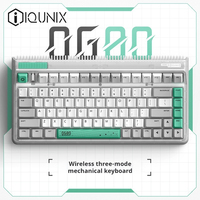 Iqunix Og80 Wormhole Wireless Bluetooth Three-Mdoe Customized Mechanical Keyboard Office Gaming Esport Hot Plug Aluminum Factory