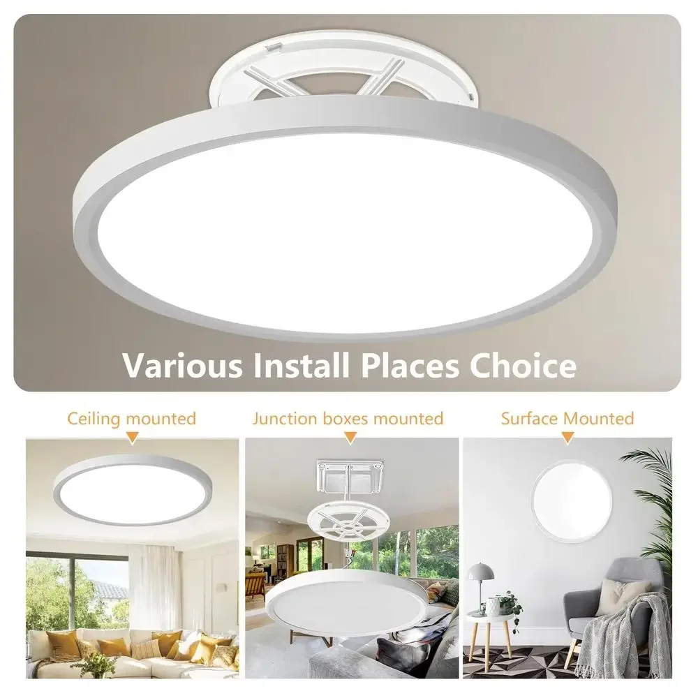 Lampu Plafon LED 20 Inci 40W 4350LM CCT Dapat Dipilih 3000K 4000K 6000K Ultra Tipis Hemat Energi