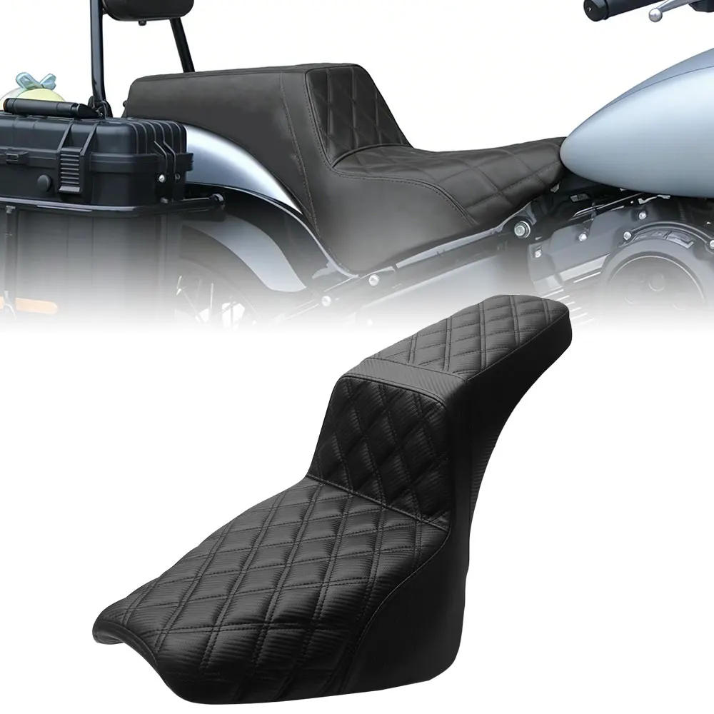 Motorcycle Rider Passenger Seat Pp Sponge Fill For Harley Softail Standard Fxst Street Bob 114 Fxbb(S) 2018-2026 Black Vintage