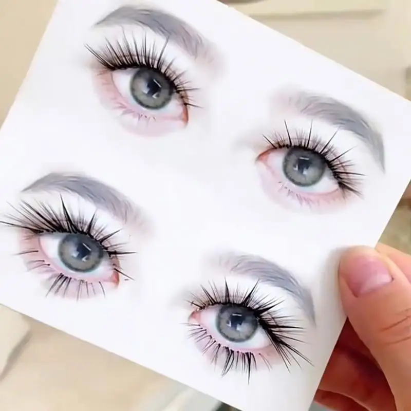 10 20 30 50 Sheets Eyelash Practice Stickers Simulated Eye Shape Eyelash Application Trainer Sticker For Lash Extension Training