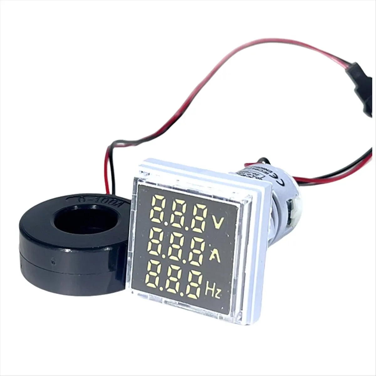 MYdaY- LED الفولتميتر الرقمي مقياس التيار الكهربائي هيرتز متر AC6-500V أضواء الإشارة الجهد الحالي التردد متر مؤشر تستر الأبيض