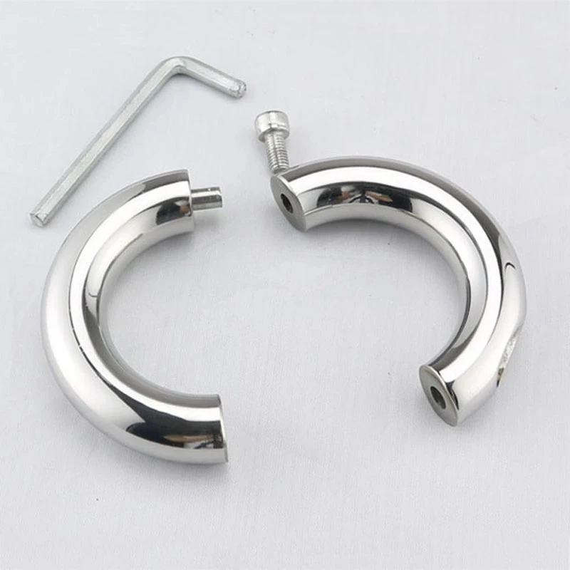 حلقات القضيب المعدنية القضيب ممارسة كيس الصفن عبودية الكرة نقالة الذكور العفة القضيب الدائري الكبار الجنس لعب للرجال ديك كوكرينج #5