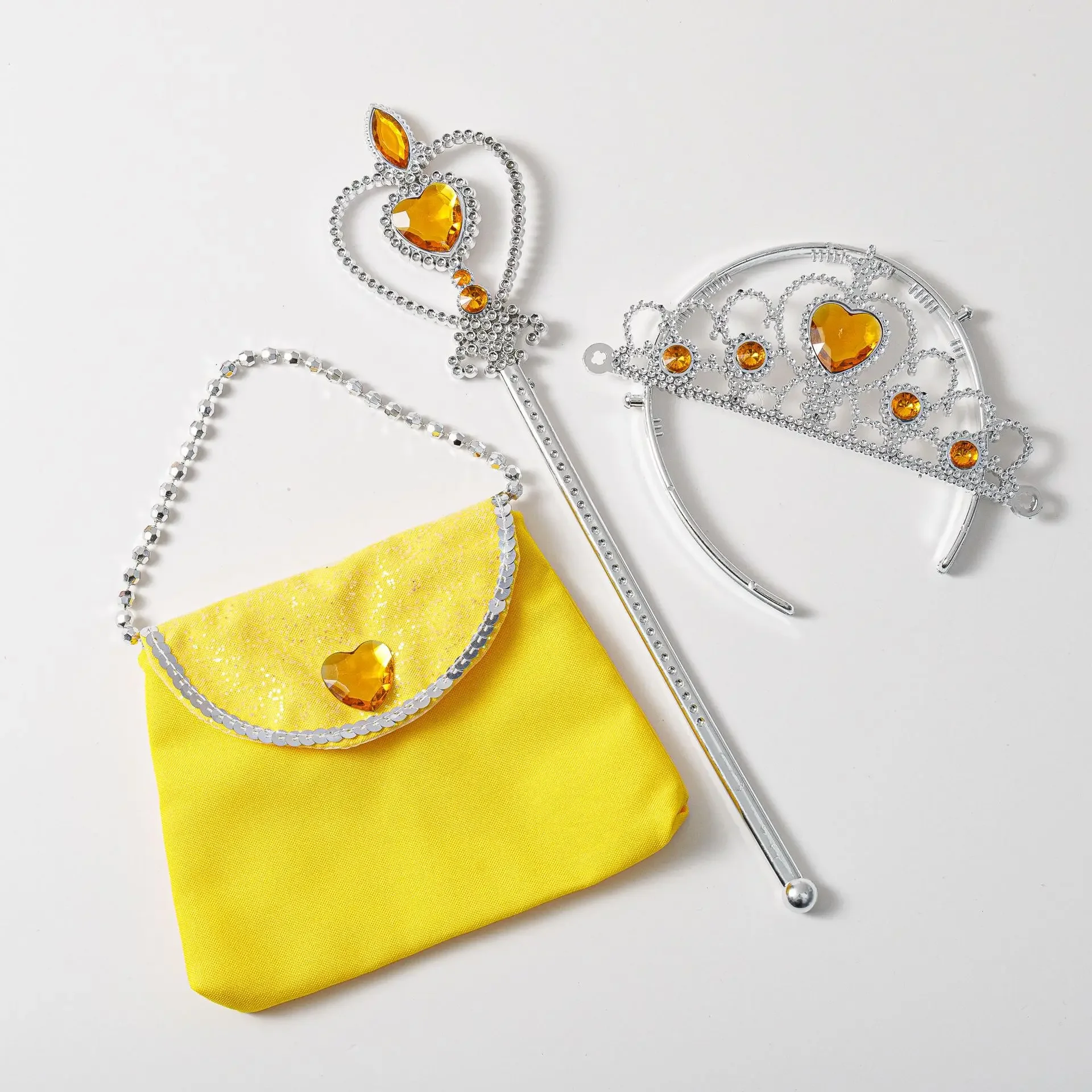 Elsa Prinses Accessoires Handschoenen Portemonnee Wand Kroon Sieraden Set Cosplay Dress Up Aurora Ketting Vlecht voor Prinses Accessoires