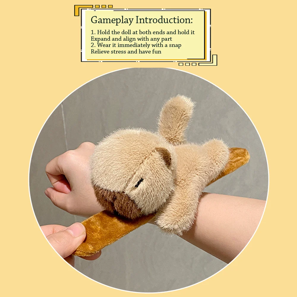 Gifts Plush Capybara Clapping Circle Personality Stuffed Animals Capybara Plush Toy Healing Wristband Interactive Toy