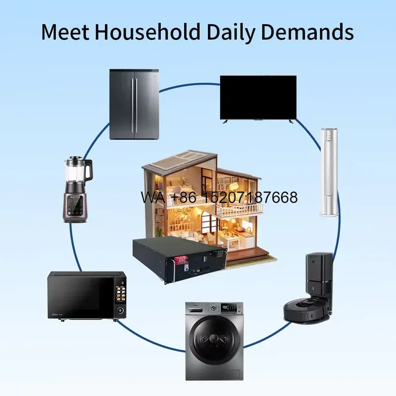 Wmwmnu for 51.2V 200Ah Lithium Ion Battery Home Fitting 10kw Solar Power Bank Home Energy Storage System Whole House Solar