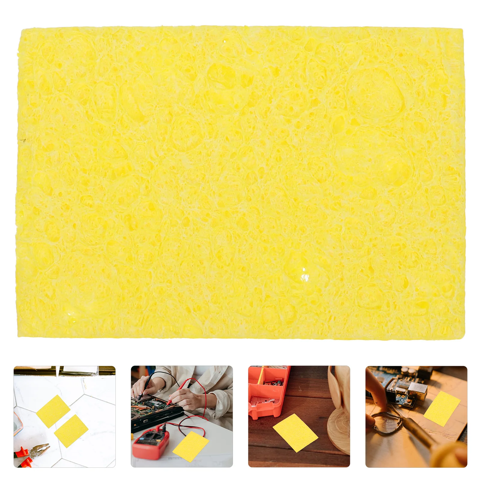 

100Pcs Soldering Iron Sponge High Temperature Resistant Cleaning Sponge Replacement for Solder Tip Maintenance Soldering Iron