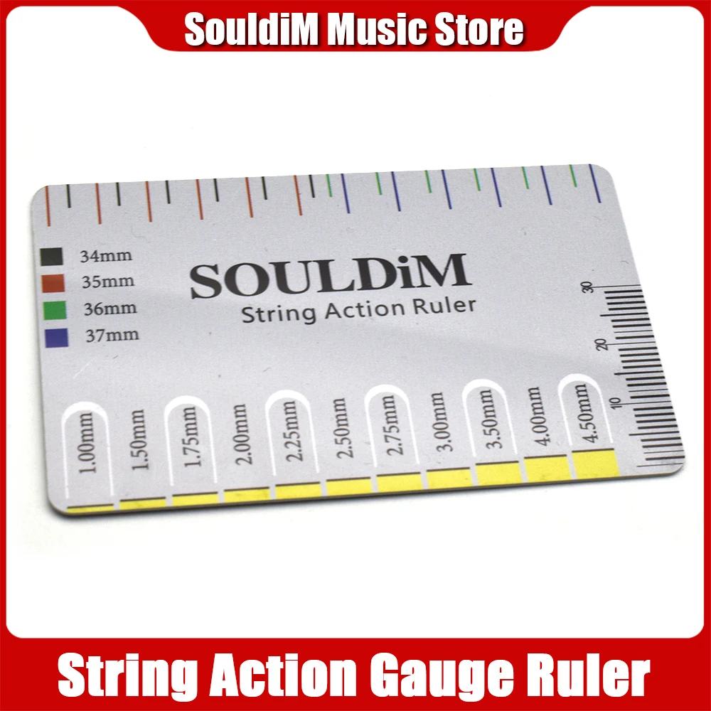 1pc Guitar String Action Gauge String Pitch Ruler Measuring Tool for Bass Classical Electric Acoustic Guitar Tools Parts Rulers