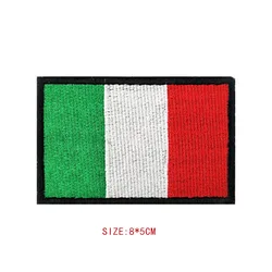 Toppe ricamate con gancio e anello bandiera italiana toppe con Badge tattico Insignia per abbigliamento