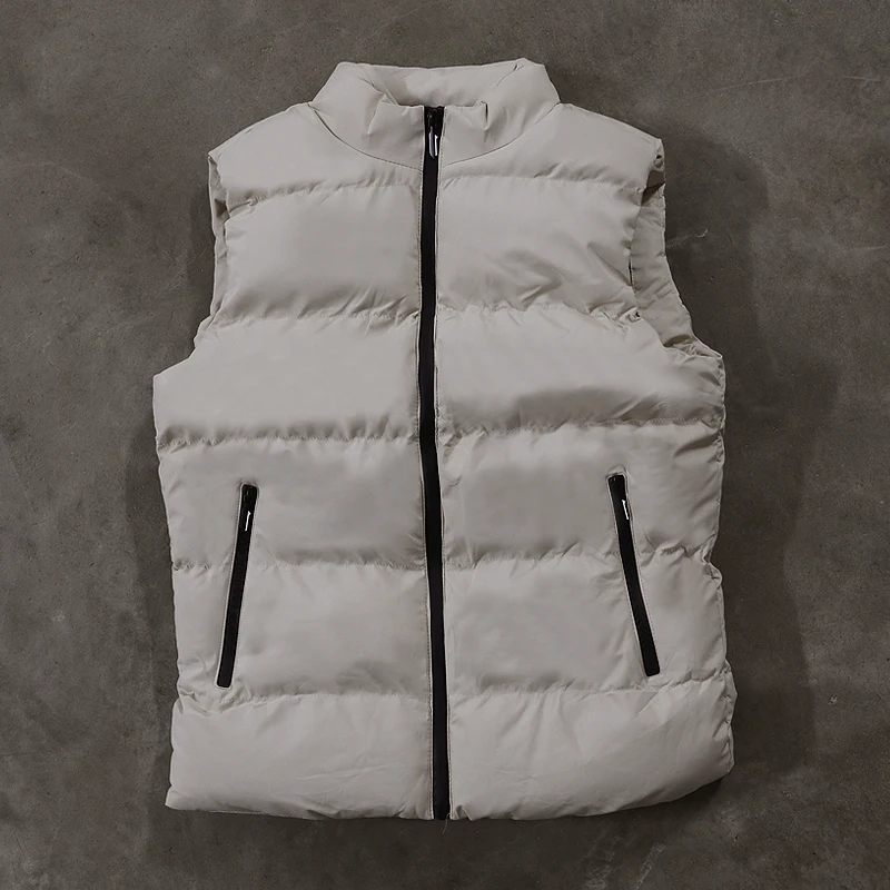 Charity Money Making Cotton Jacket American Simple  Color Men's Vest Casual Spring Autumn Winter Outerwear