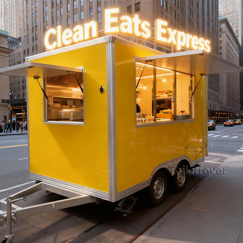 

Street Custom Automatic Food Truck Container Waffle Crepe Dessert Pancake Donut Food Trailer With Full Kitchen Equipment