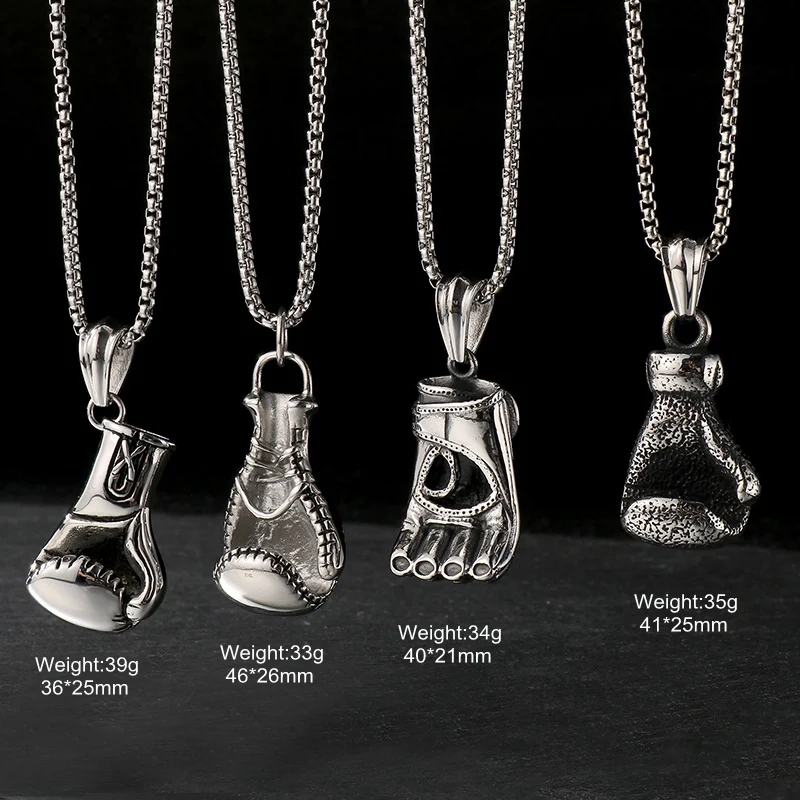 Gym Sports Gloves Pendant Necklace - Stainless Steel Pendant - KP45752-BD