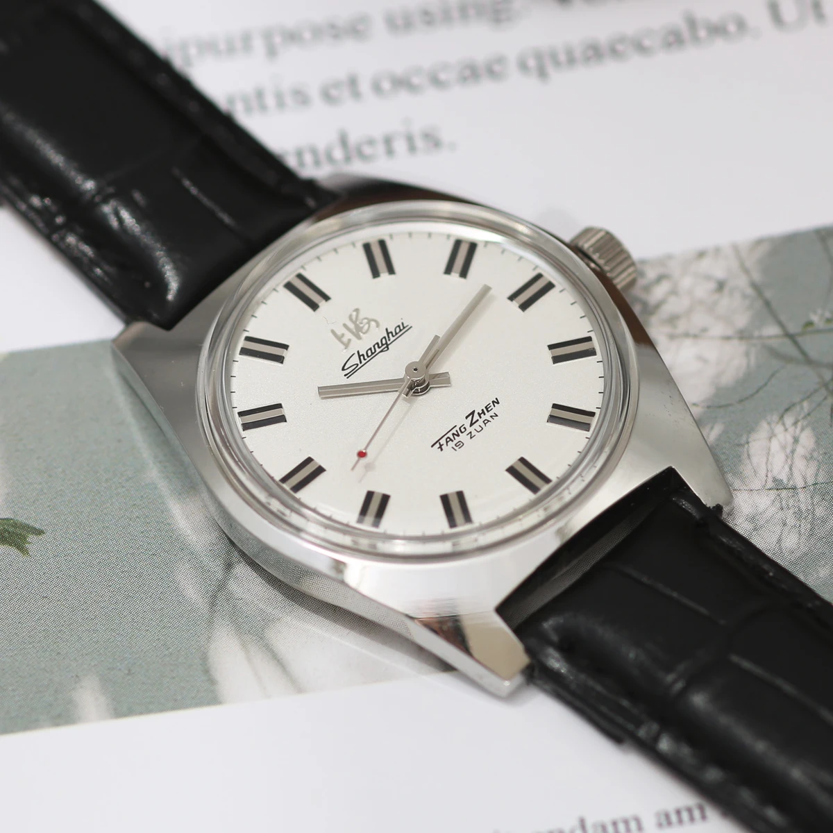 ヴィンテージ上海 7120 メンズ機械式時計 - 手巻き 36mm、レトロなビジネス & カジュアル スタイル