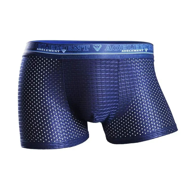

5PCS Men's ice silk briefs Modal boxers Mesh mid-waist large breathable men's summer sexy ice silk briefs