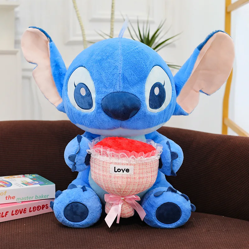 Nuevo paquete de rosas de peluche de Disney, muñecos de punto, juguete de peluche interestelar de Ángel, muñeca grande de dibujos animados, regalo de Navidad y San Valentín