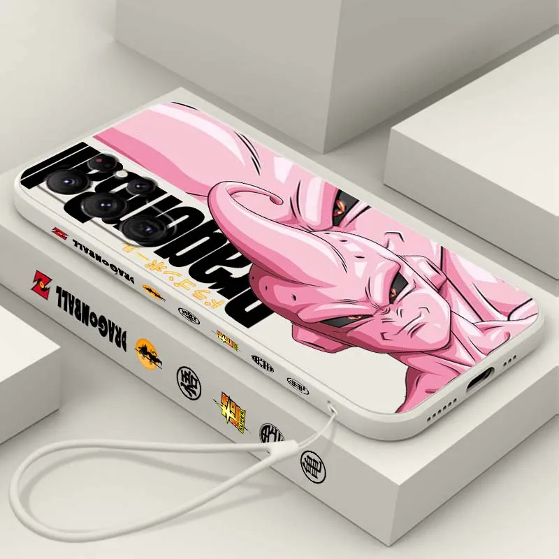 

Majin Buu Art Dragon Ball Goku Phone Case For Samsung Galaxy S26 S25 S24 S23 S22 S21 S20 S10 Edge Ultra Plus FE Liquid Left Rope