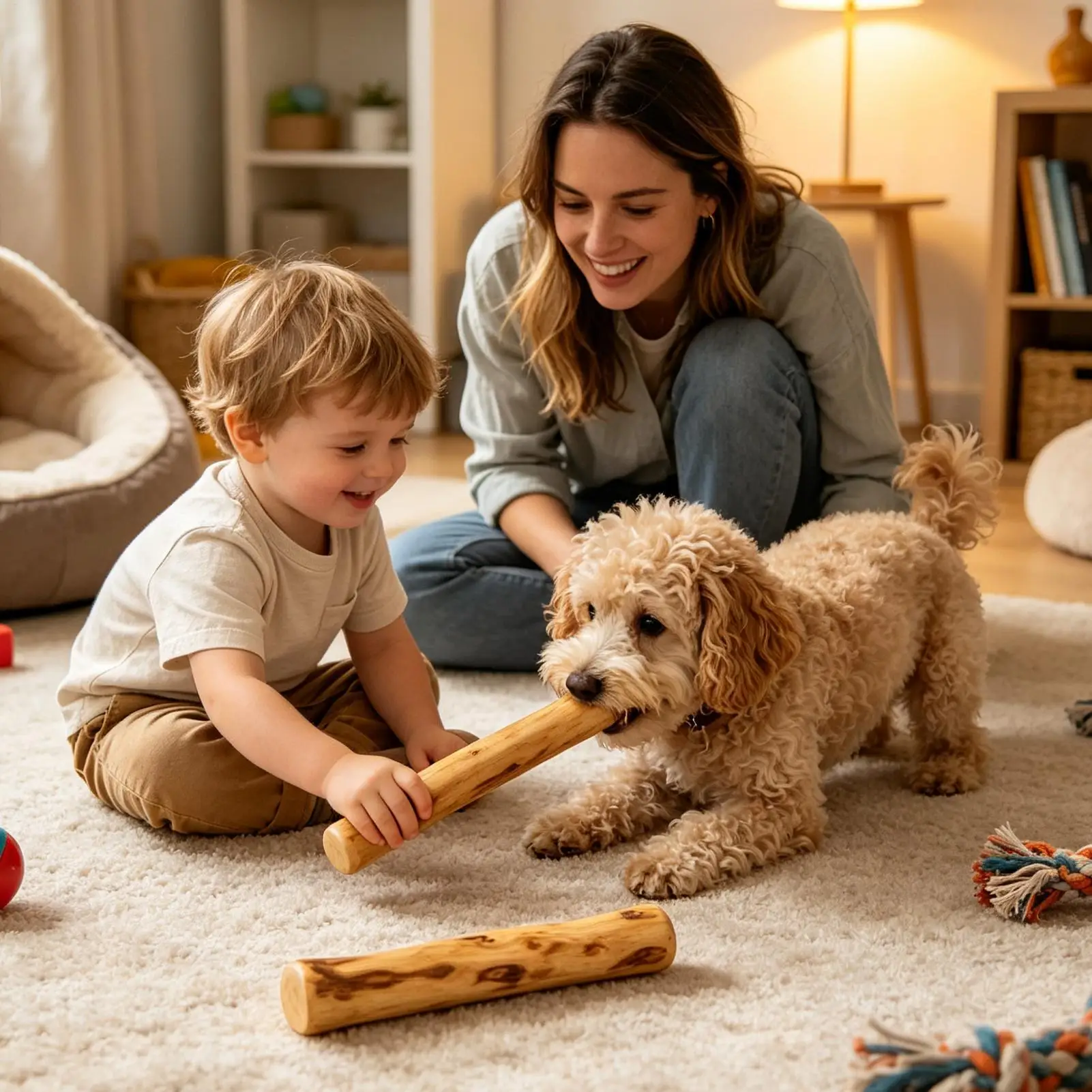 Wood Dog Chew Interactive Puppy Wooden Teething Stick Puppy Interactive Chew Toy For Stress Relief Enrichment Exercise Home
