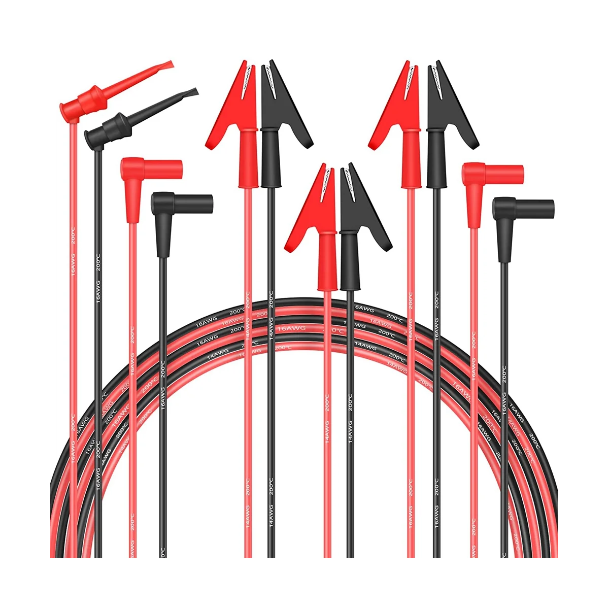 

Multimeter Test Leads with Alligator Clip Electrical Test Leads Set,Test Probes Lead Multimeter Banana Plug 3A Test Hook