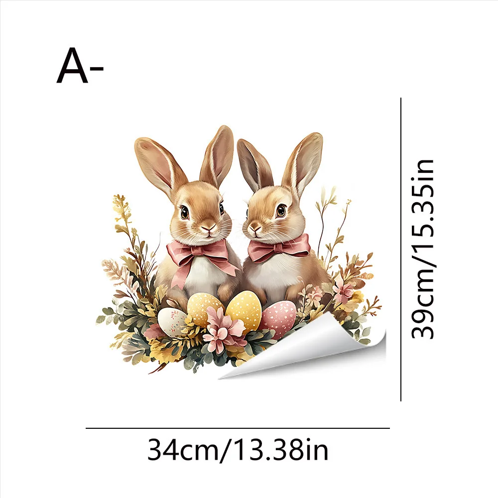 Pasen Nieuw product Elektrostatische patch Schattig konijn Kleurrijke eierstickers Glazen raamstickers Kinderkamerdecoratie
