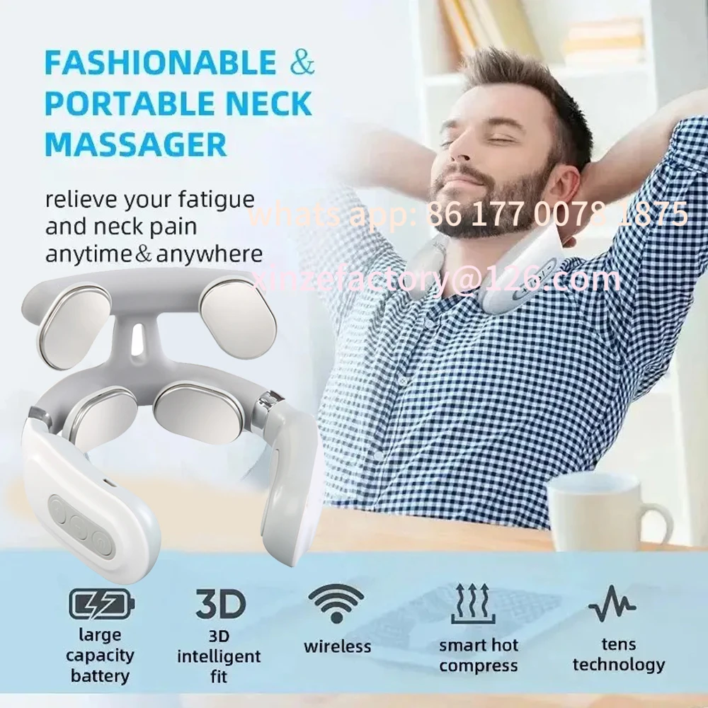 Customizable Neck Cervical Massager with Heat Relaxation Usb Rechargeable Electric Neck Massager Smart Neck & Shoulder Massager