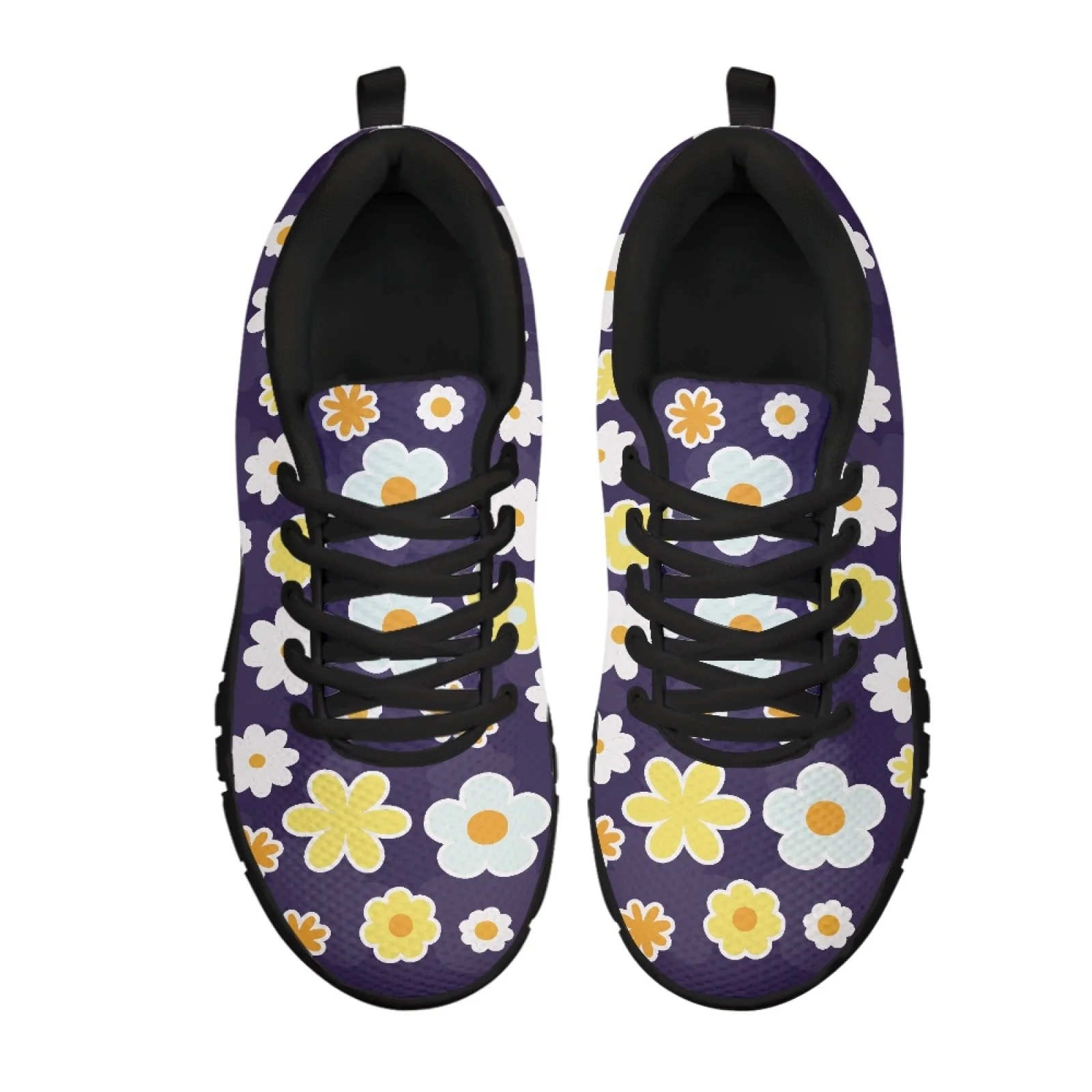 Coloranimal Floral Print Womens Nursing Shoes for Women Comfortable Durable Running Mesh Sneakers for Recreation