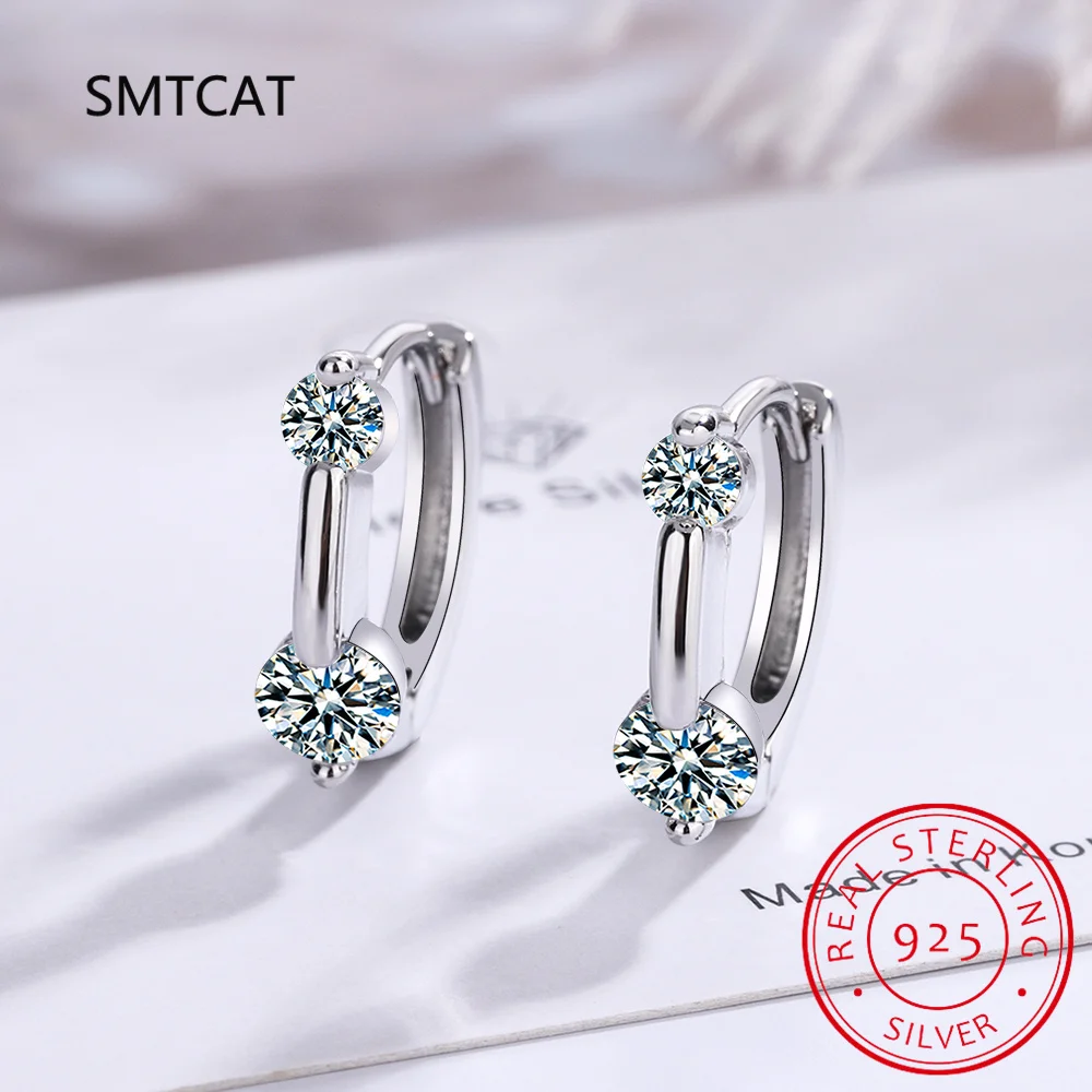 Earrings 2022 Trend New Moissanite Dangle Huggie Earring 100% 925 Sterling Silver Hoops Woman Original Jewelry for Girls