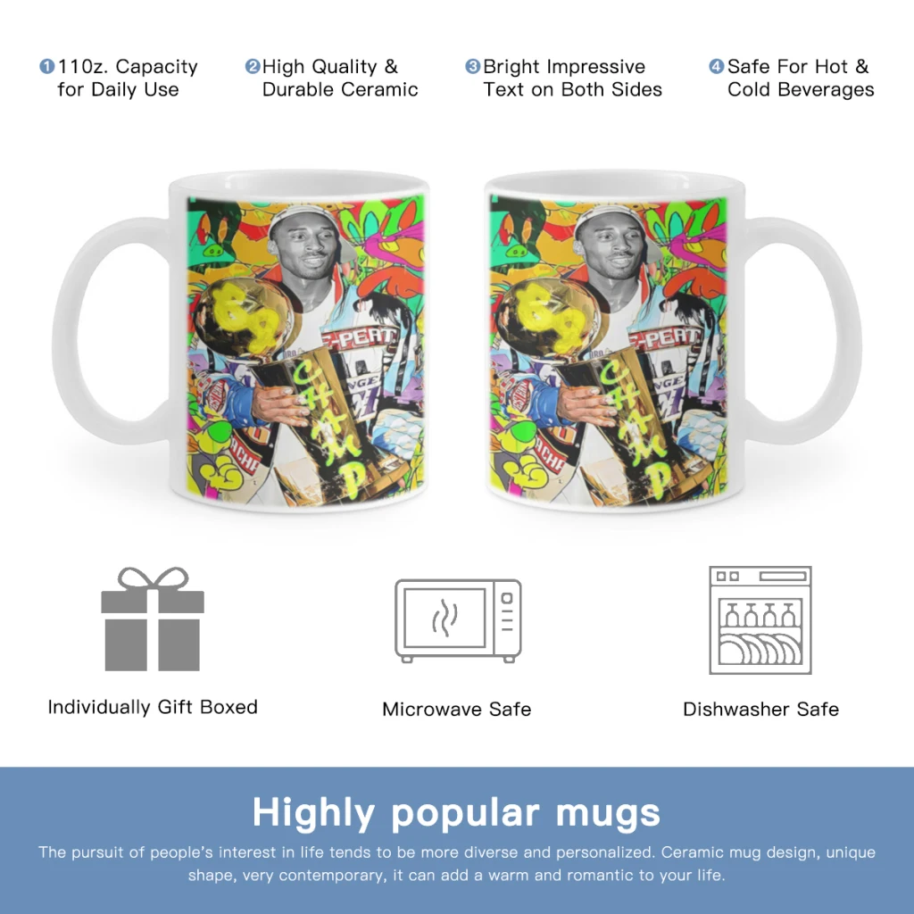 

Famous-Basketball-Star-Bryant-Graffiti-Art-Free shipping Ceramic Cup Coffee Oatmeal Breakfast Cup Creative Personality Mug