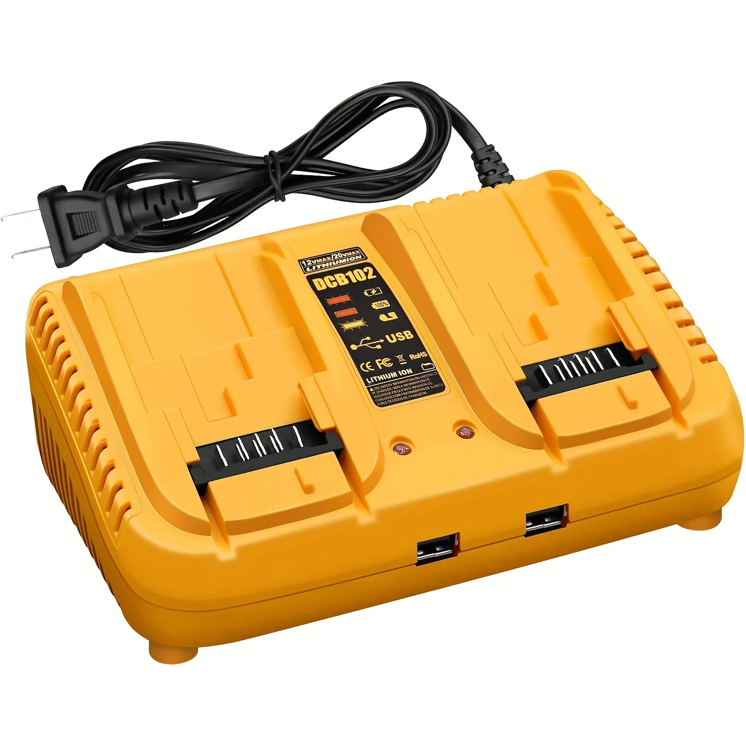 

DCB102 charger for Dewalt Lithium Battery 12V 14.4V 18V 20V DCB207 DCB206 DCB205 DCB200 DCB180 DCB181 DCB120 DCB127 DCB118