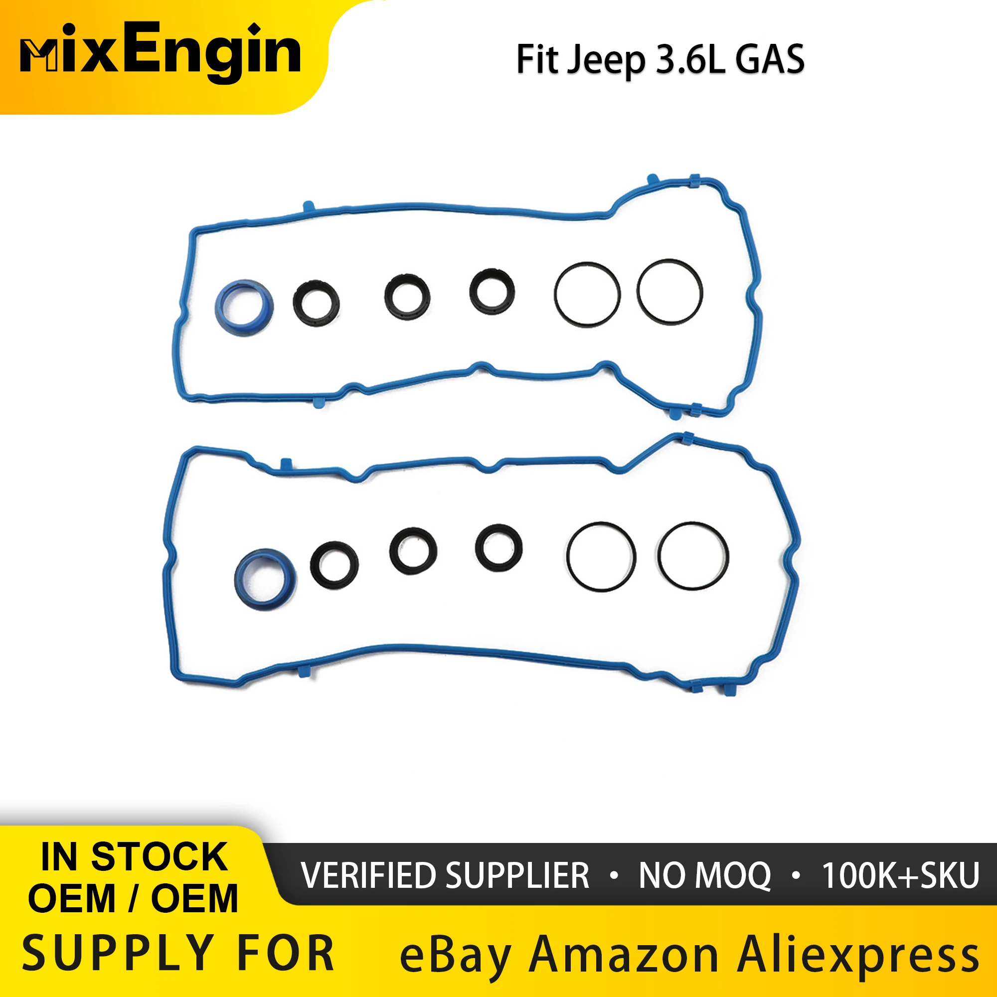 

Engine Parts Valve Cover Gasket Set Fit 3.6 L For 11-20 Jeep Dodge Ram Volkswagen Grand Cherokee Wrangler Chrysler V6 GAS 3.6L